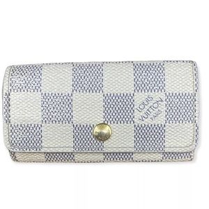 LOUIS VUITTON Damier Azur Canvas 4 Key Holder Case